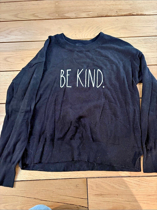Rae Dunn Sweaters - Rae Dunn Be Kind Black Pullover Sweater Medium